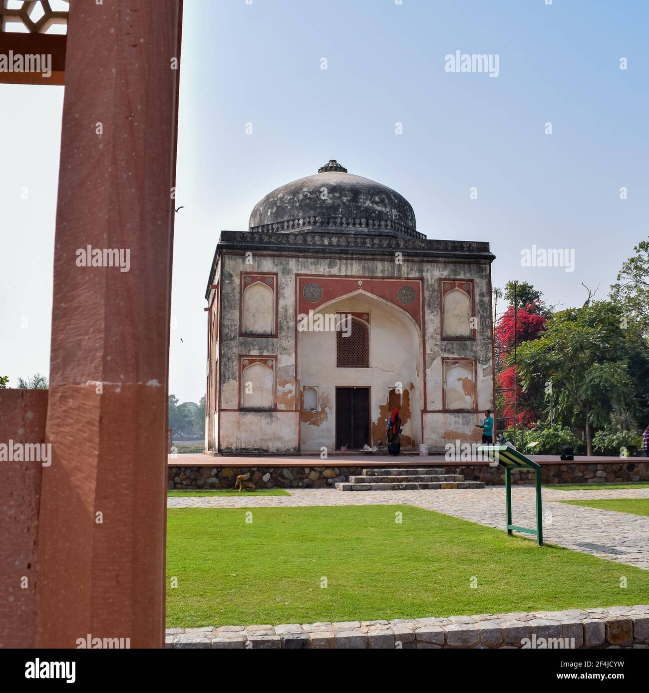 Inside view of architecture tomb inside Sunder Nursery in Delhi India