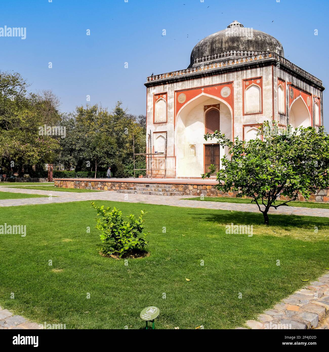 Inside view of architecture tomb inside Sunder Nursery in Delhi India