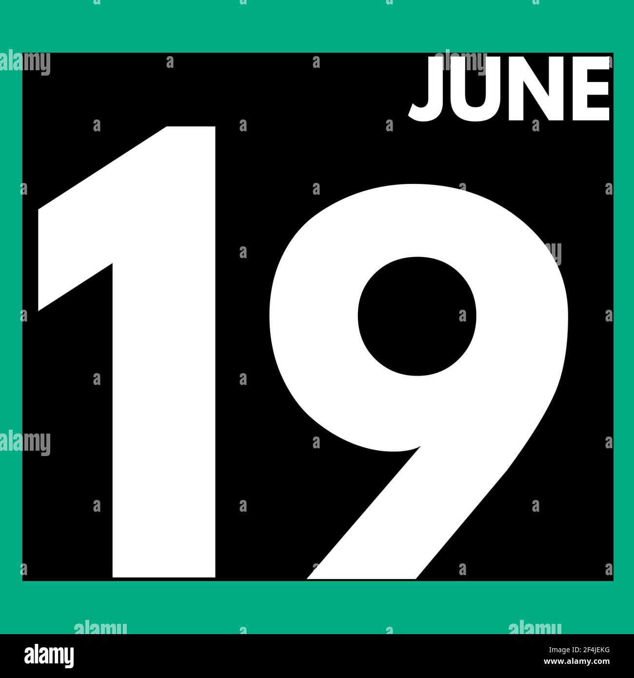 June 19 . Modern daily calendar icon .date ,day, month .calendar for