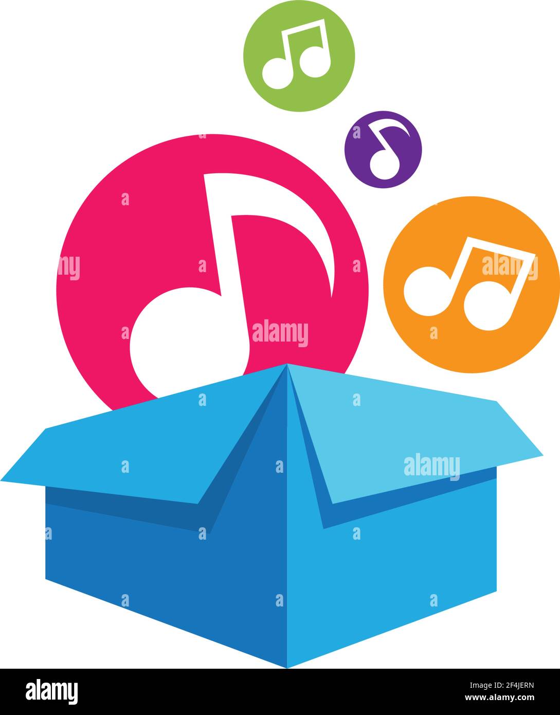 Music box logo creative vector icon illustration Stock Vector Image