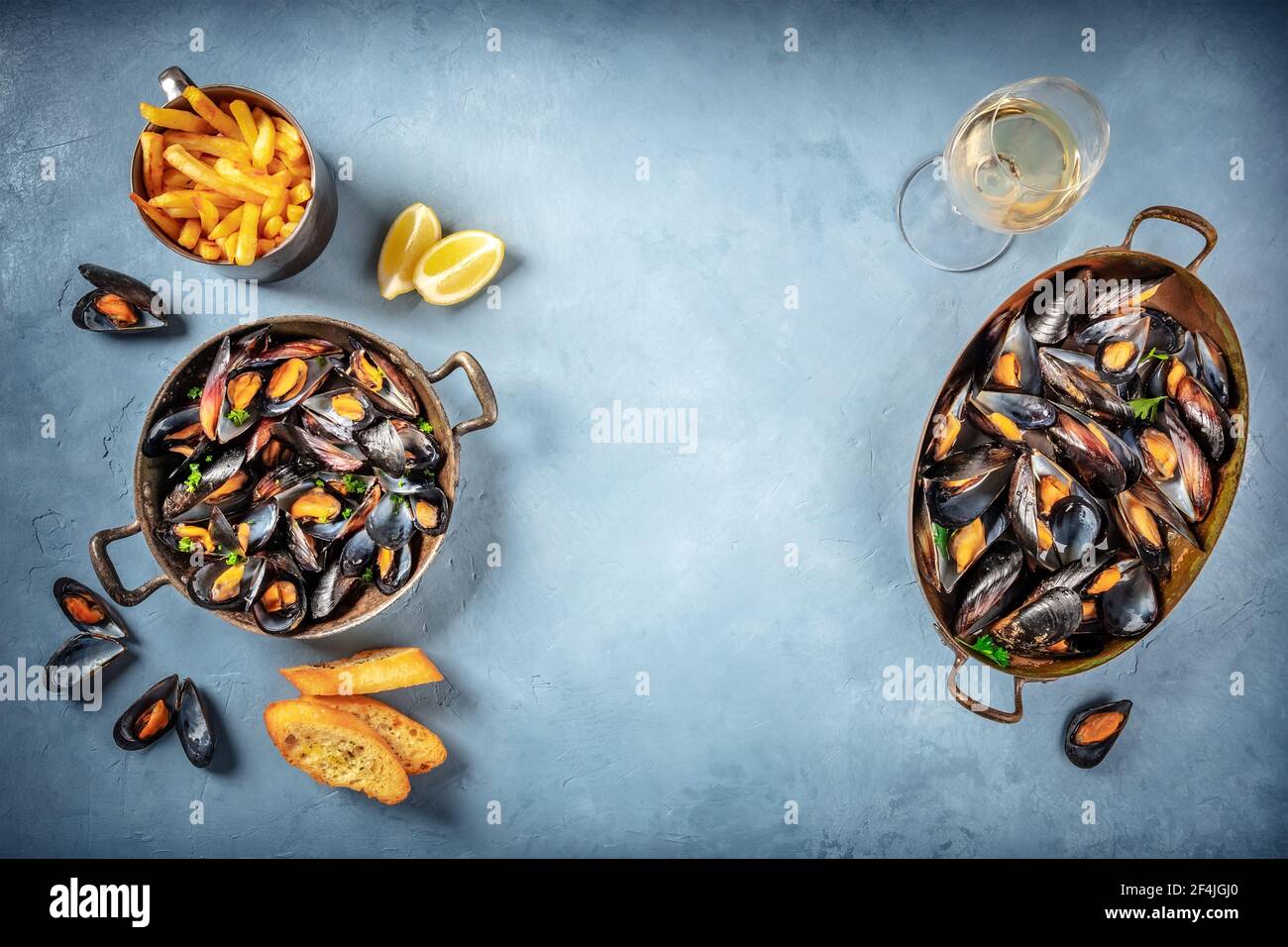 Mussels Design Mussels menu design layout with copy space Stock Photo - Alamy