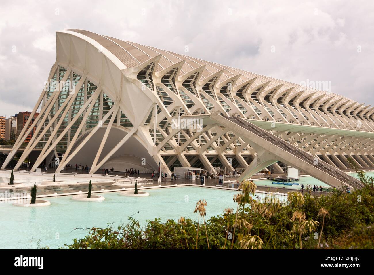 City of Arts and Sciences. Oceanographic, hemispheric, umbracle, palace of the arts, science museum, agora. Valencia. Spain, Europe. Stock Photo