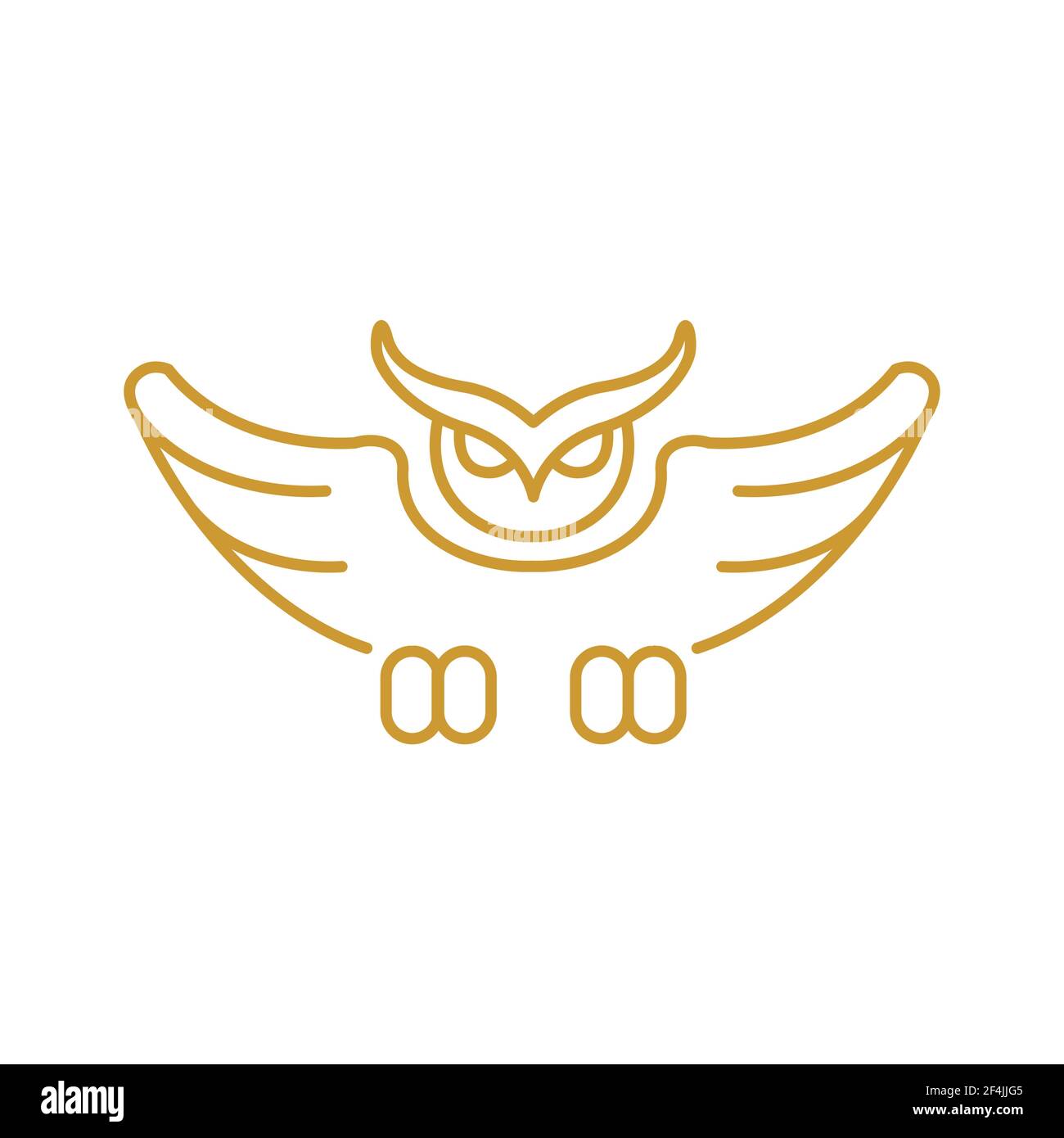 Owl icon outline logo flat simple illustration. Stock Vector