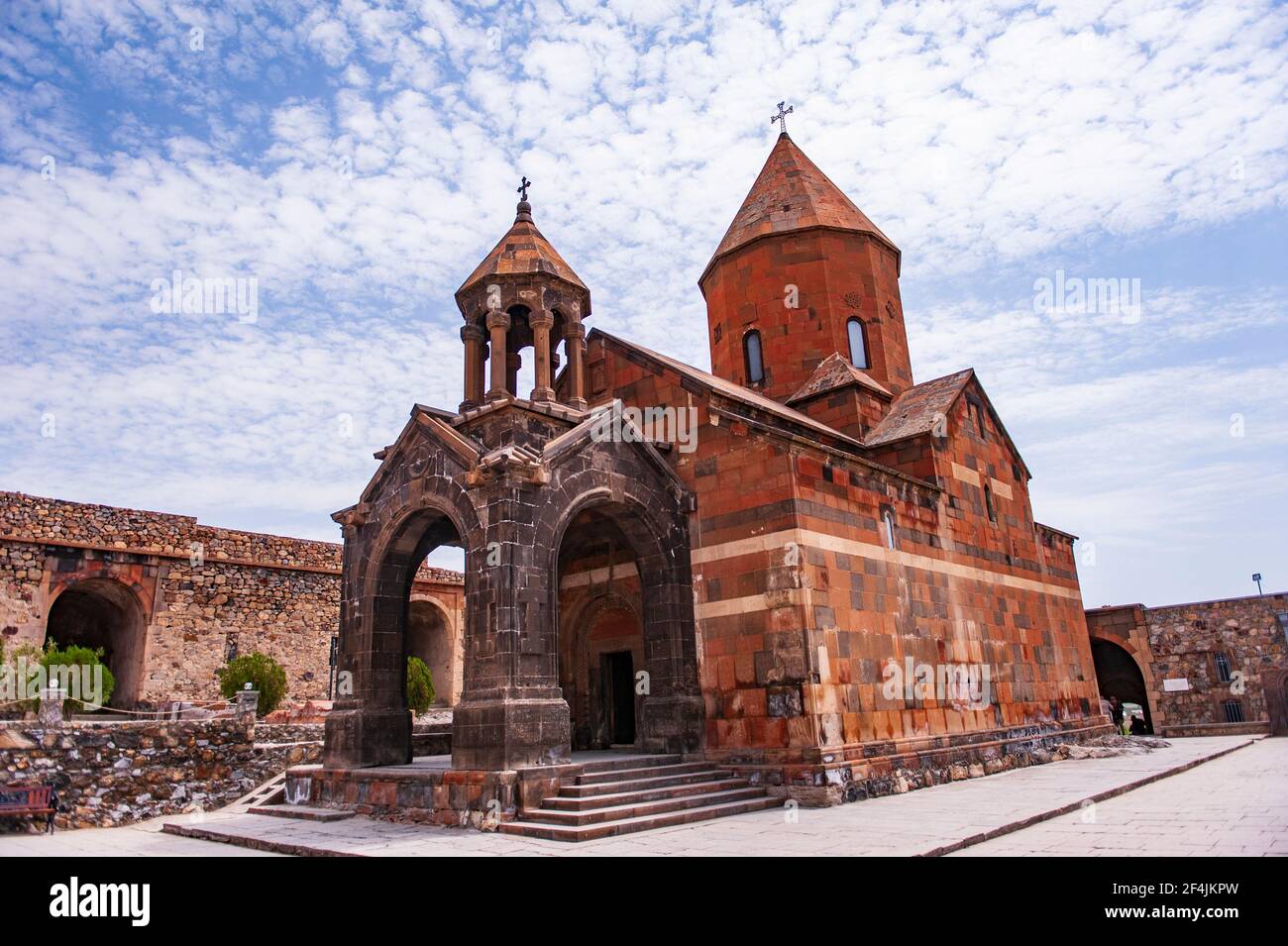 Khor Virap, Armenia - July 18, 2015: The Church of the Holy Mother of God of the Khor Virap monastery in Armenia, a major pilgrimage site Stock Photo