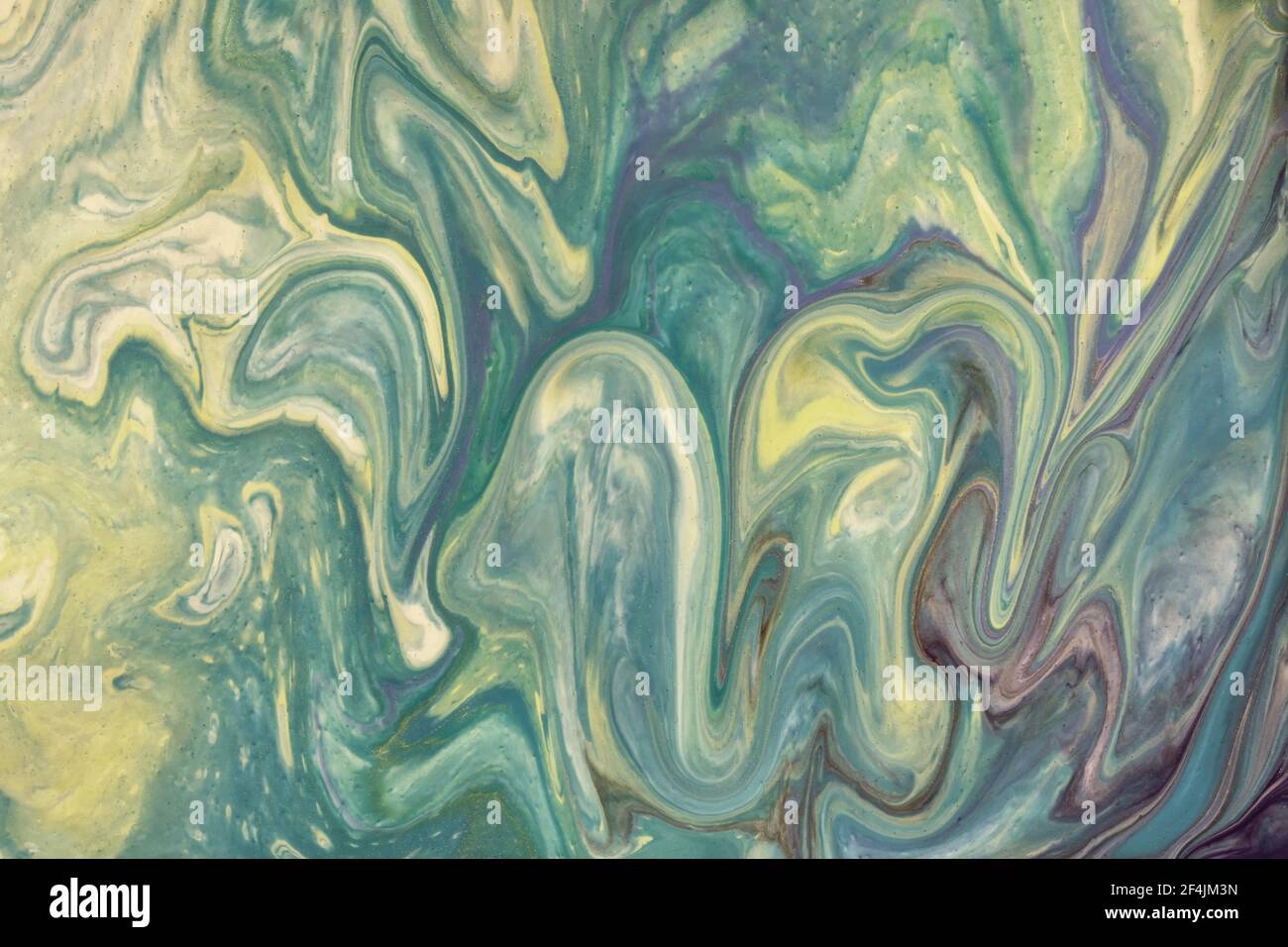 Abstract fluid art background light blue and yellow colors. Liquid ...
