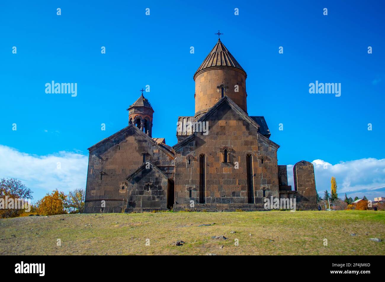 Beautiful medieval Armenian Christian monastery of Saghmosavank in Aragatsotn province of Armenia Stock Photo