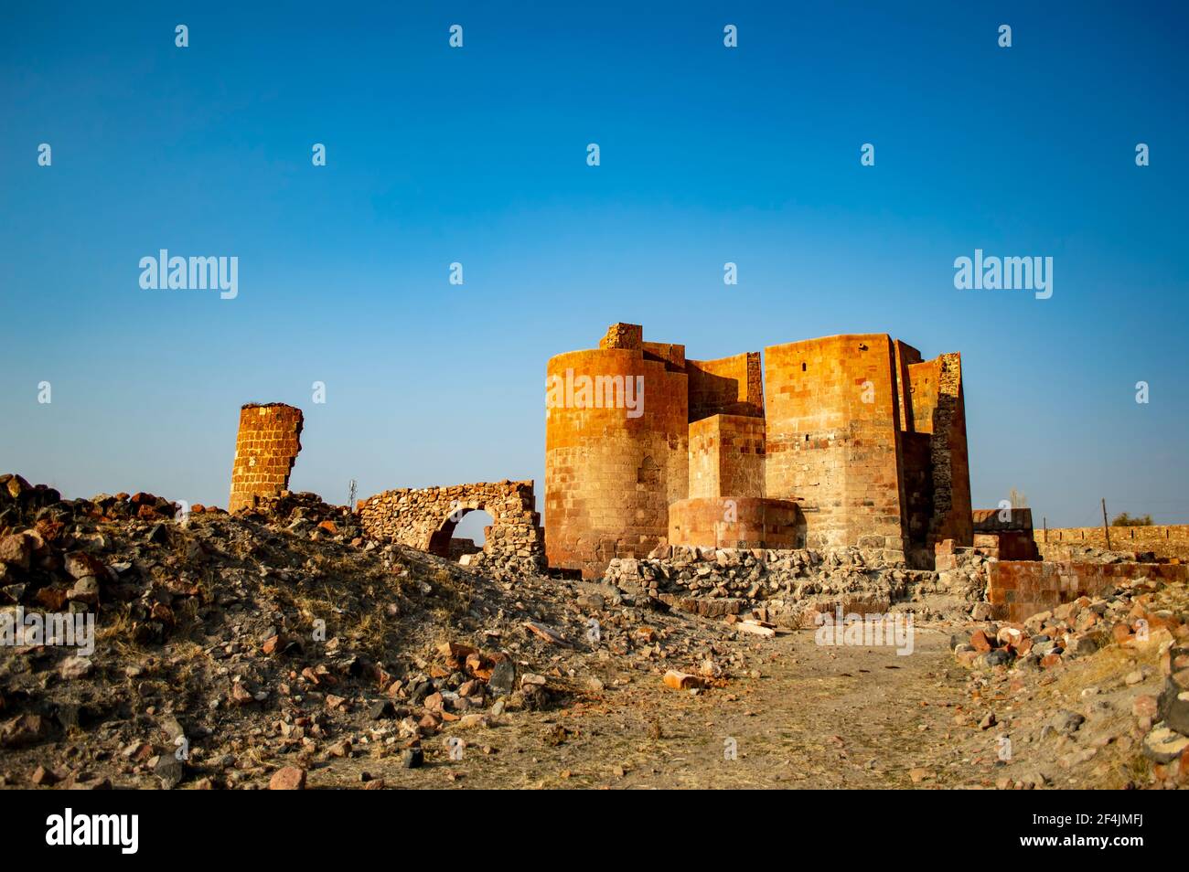 The Keep of the Dashtadem fortress in Aragatsotn province of Armenia Stock Photo