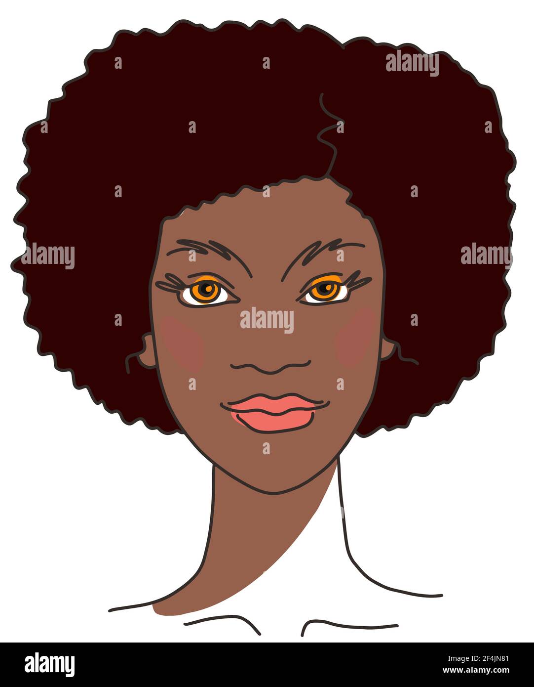 Abstract woman portrait with Curly hair. Line drawing face aesthetic  contour. Sketch Vector illustration Stock Vector Image & Art - Alamy