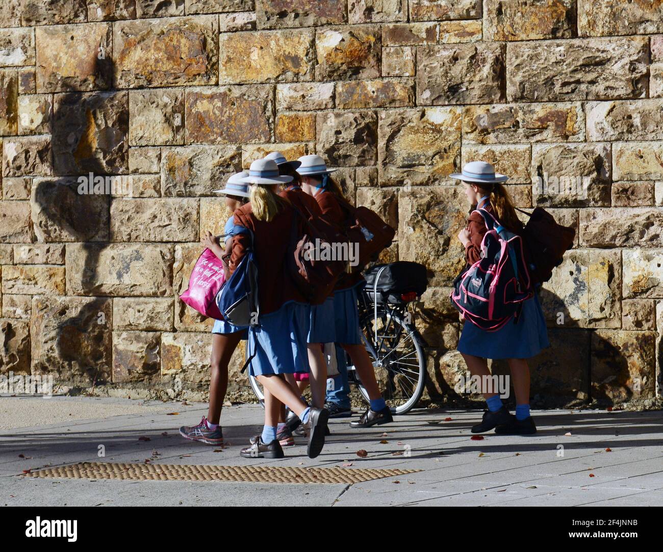 Australian school girls dressed in school uniform Stock Photo Alamy