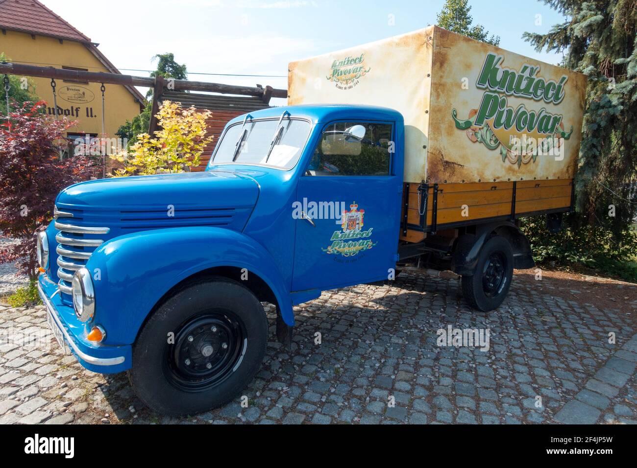 Barkas 901-2 from 50s in the colors of the Plasy brewery Stock Photo