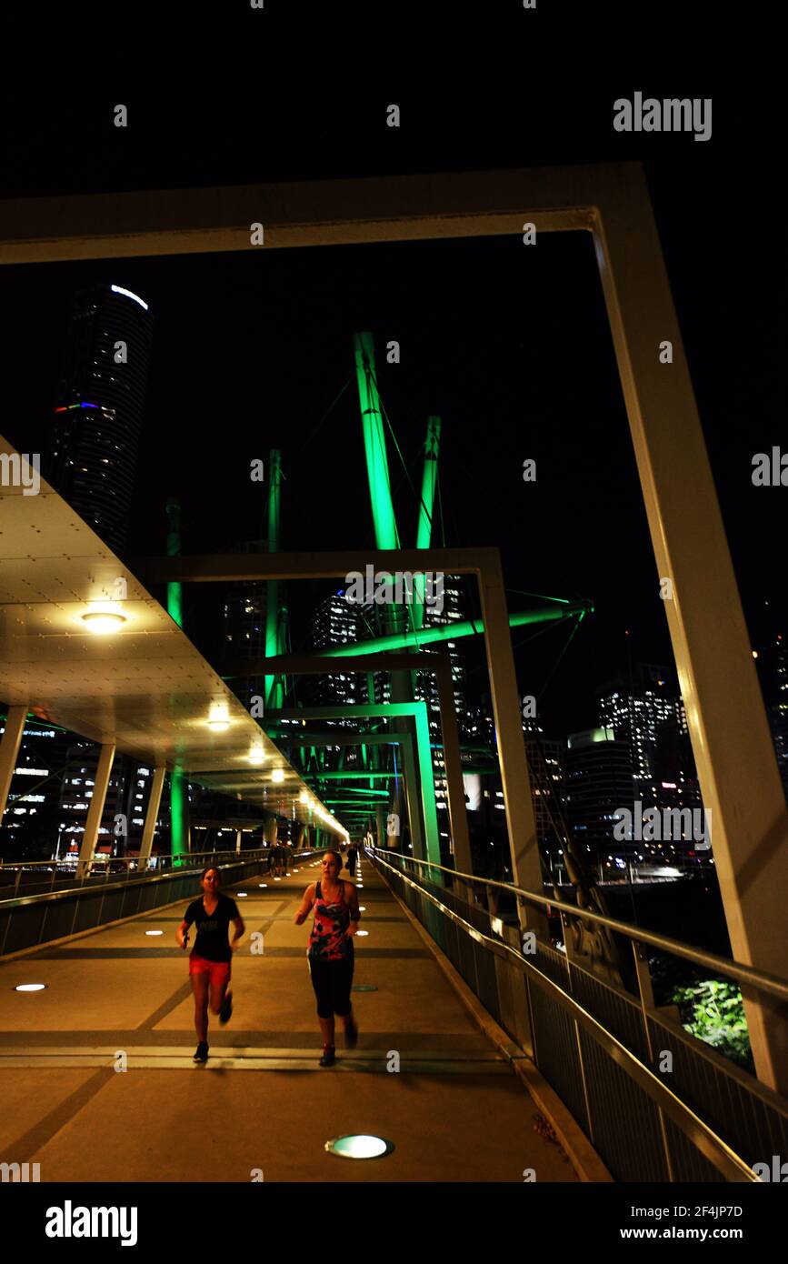 Kurilpa Bridge over the Brisbane river, Queensland, Australia Stock