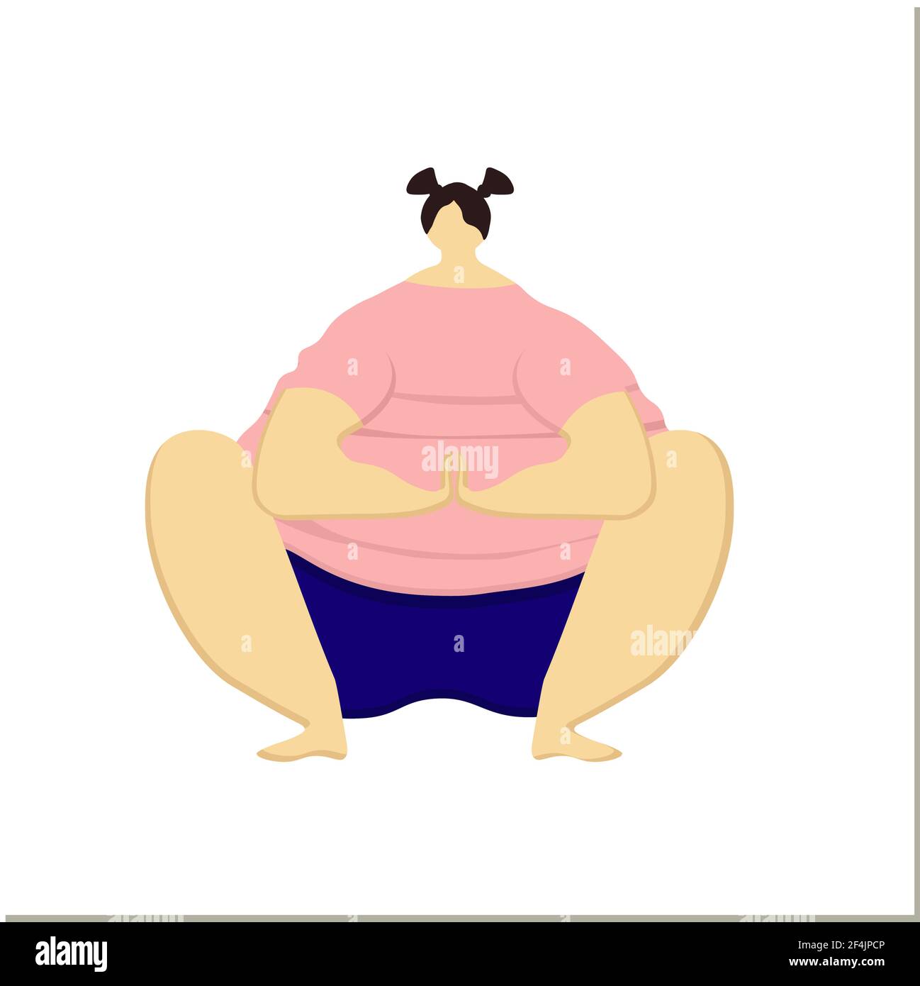 A Very Fat Woman Doing Morning Exercises Fitness And Pilates For Fat People Get Your Body Ready For Summer Isolated Woman On A White Background Stock Vector Image Art Alamy