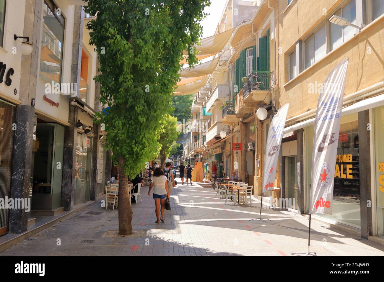 October 03 2020 NICOSIA/Cyprus People walking around the Ledra