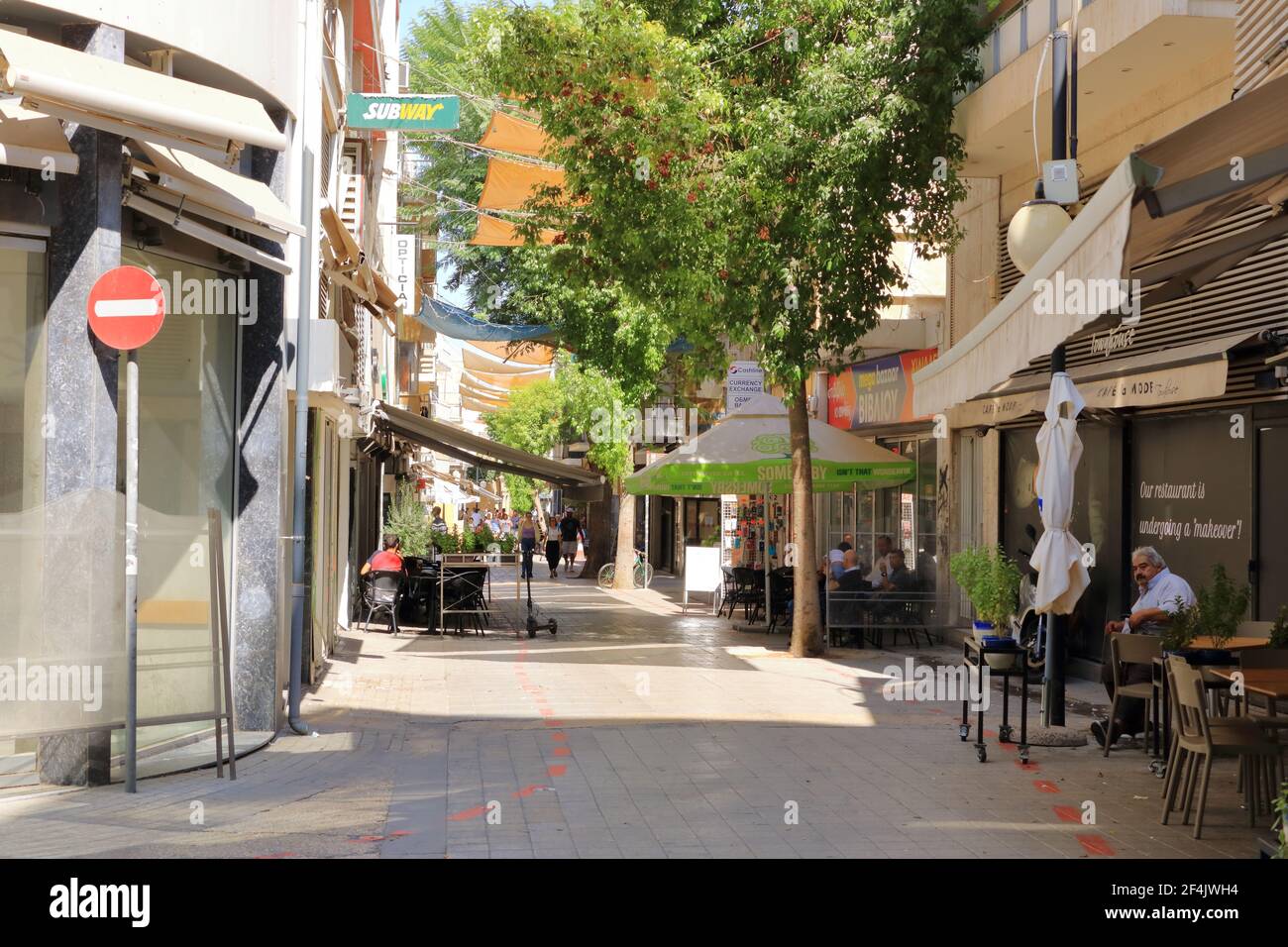 October 03 2020 NICOSIA/Cyprus People walking around the Ledra
