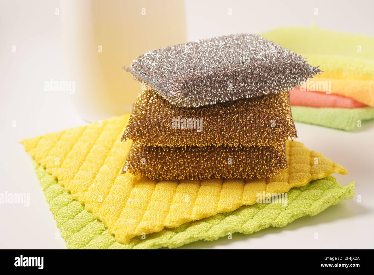 Sponges  for washing dishes and other domestic needs Stock Photo