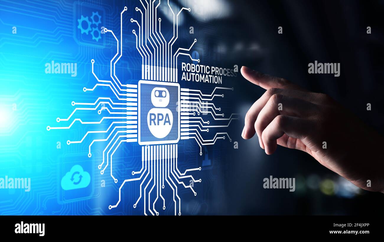 RPA Robotic process automation innovation technology concept on virtual ...