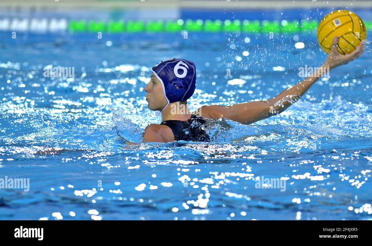 Italian water polo female player in action during the World Water Polo