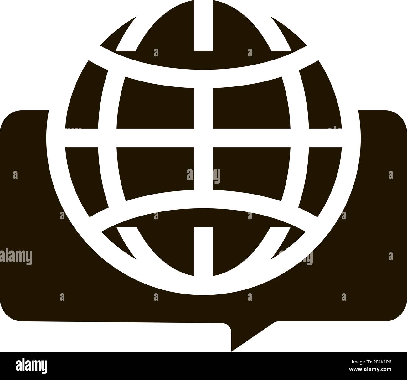 Earth Globe In Quote Frame Icon Vector Stock Vector