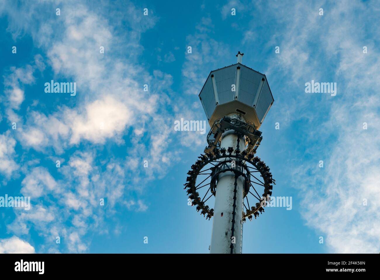 Atmosfear Drop tower Ride at Liseberg Amusement park Gothenburg  Stock Photo