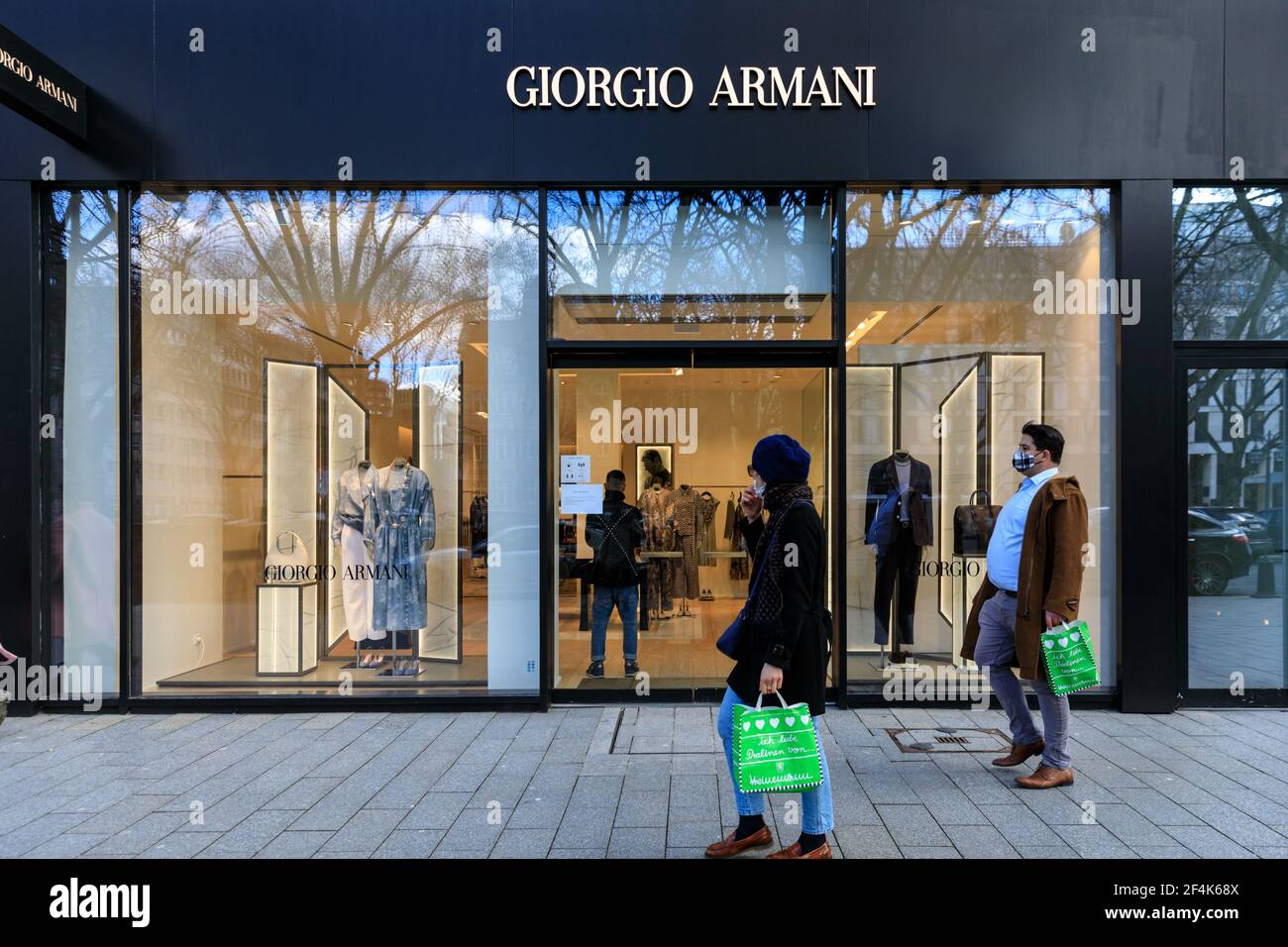 Giorgio Armani shop front on Königsallee, Kö), famous shopping in Dusseldorf, Stock Photo - Alamy