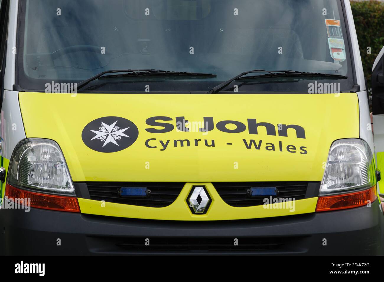Saint John Ambulance vehicle a charity made up of volunteer medical staff that provides first aid and emergency medical support at events Stock Photo