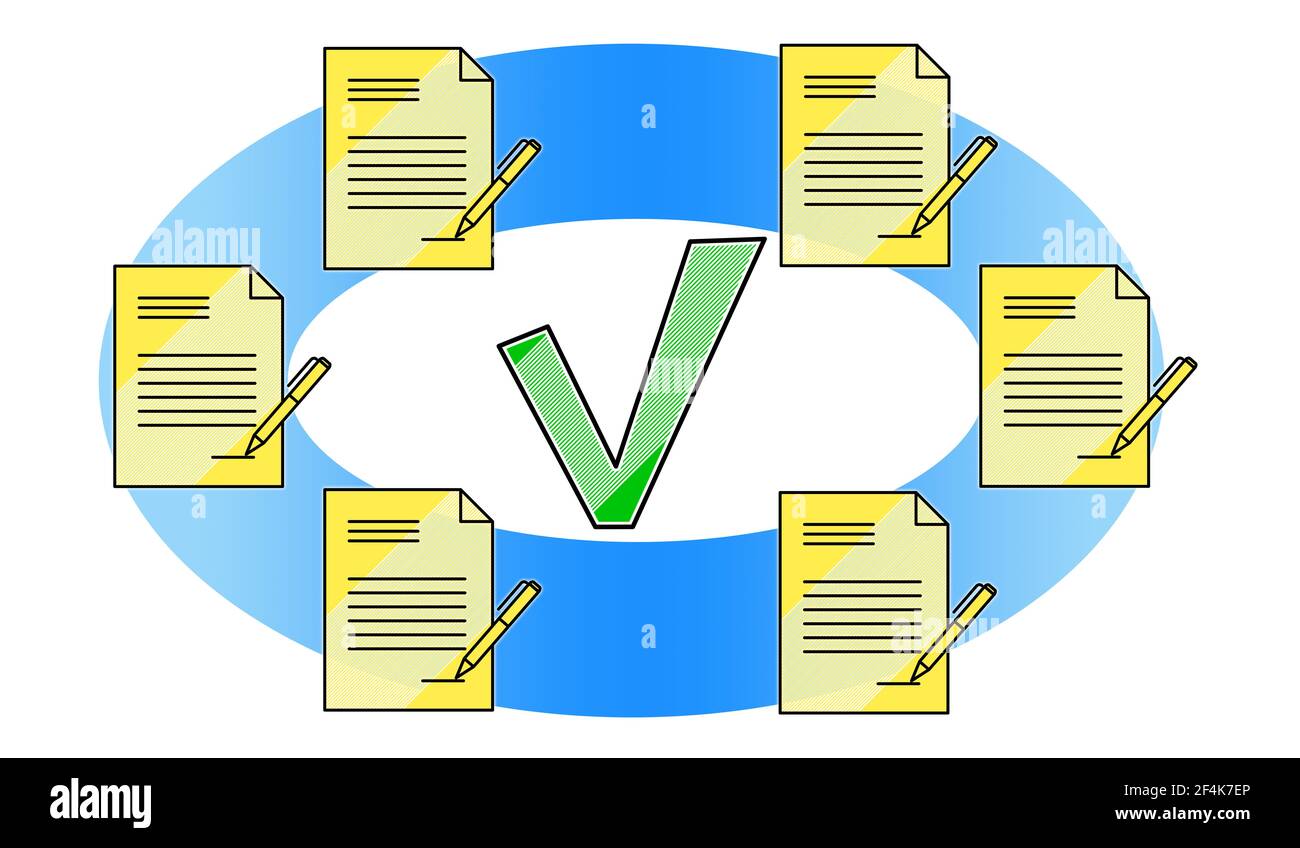 Illustration of a document validation concept Stock Photo Alamy
