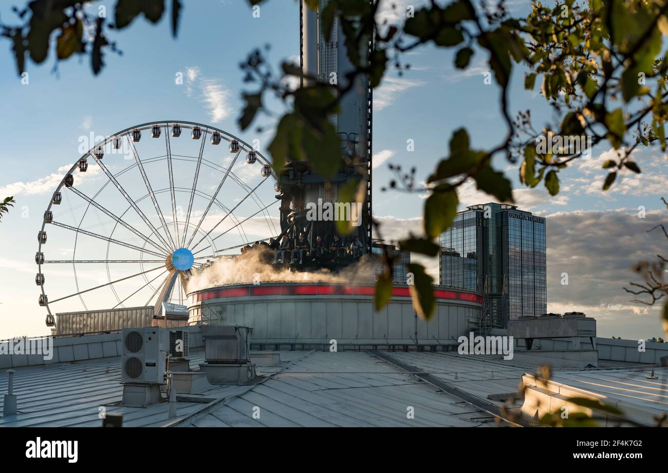 Atmosfear Drop tower Ride at Liseberg Amusement park Gothenburg  Stock Photo