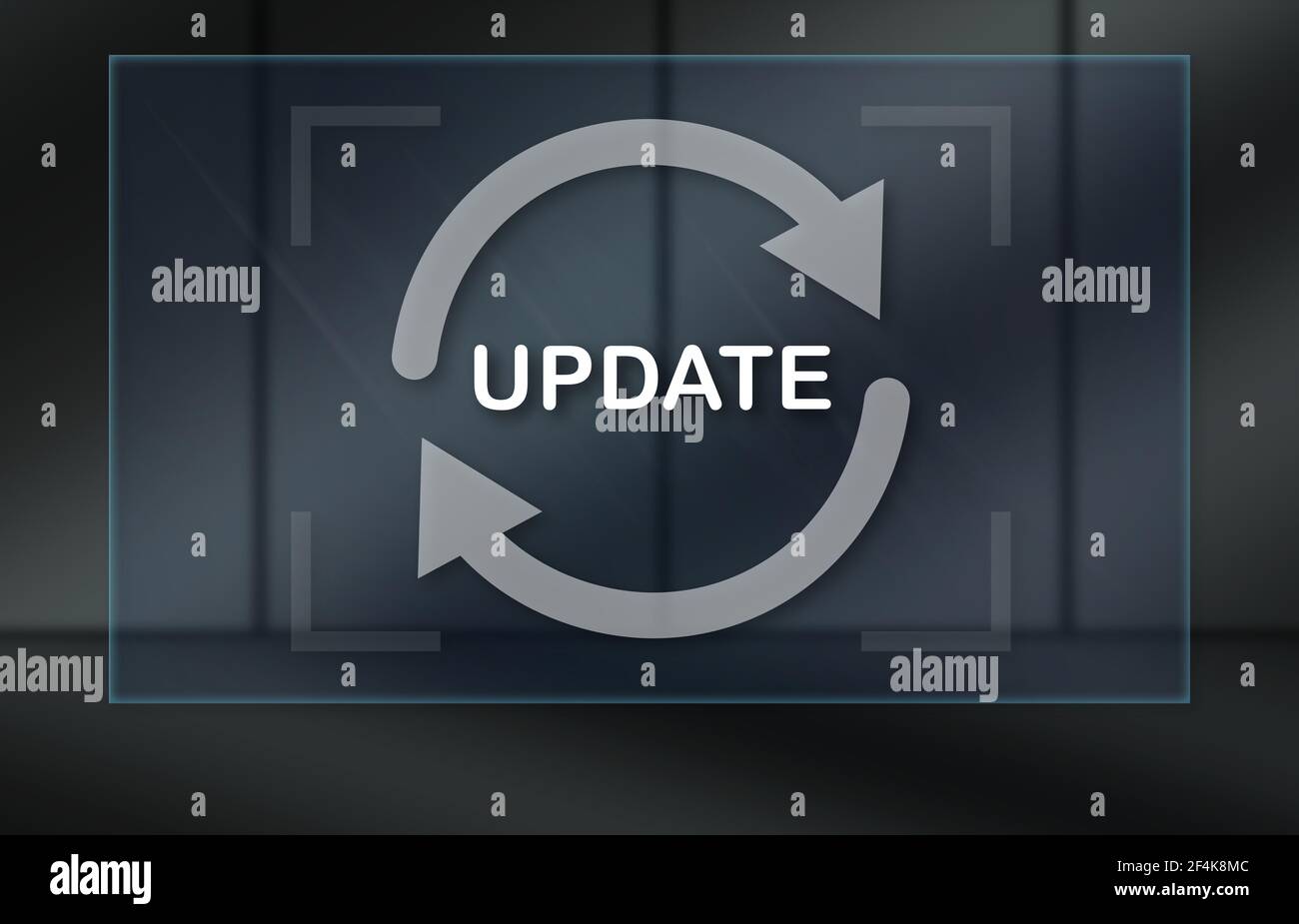 Application update concept on dark background Stock Photo