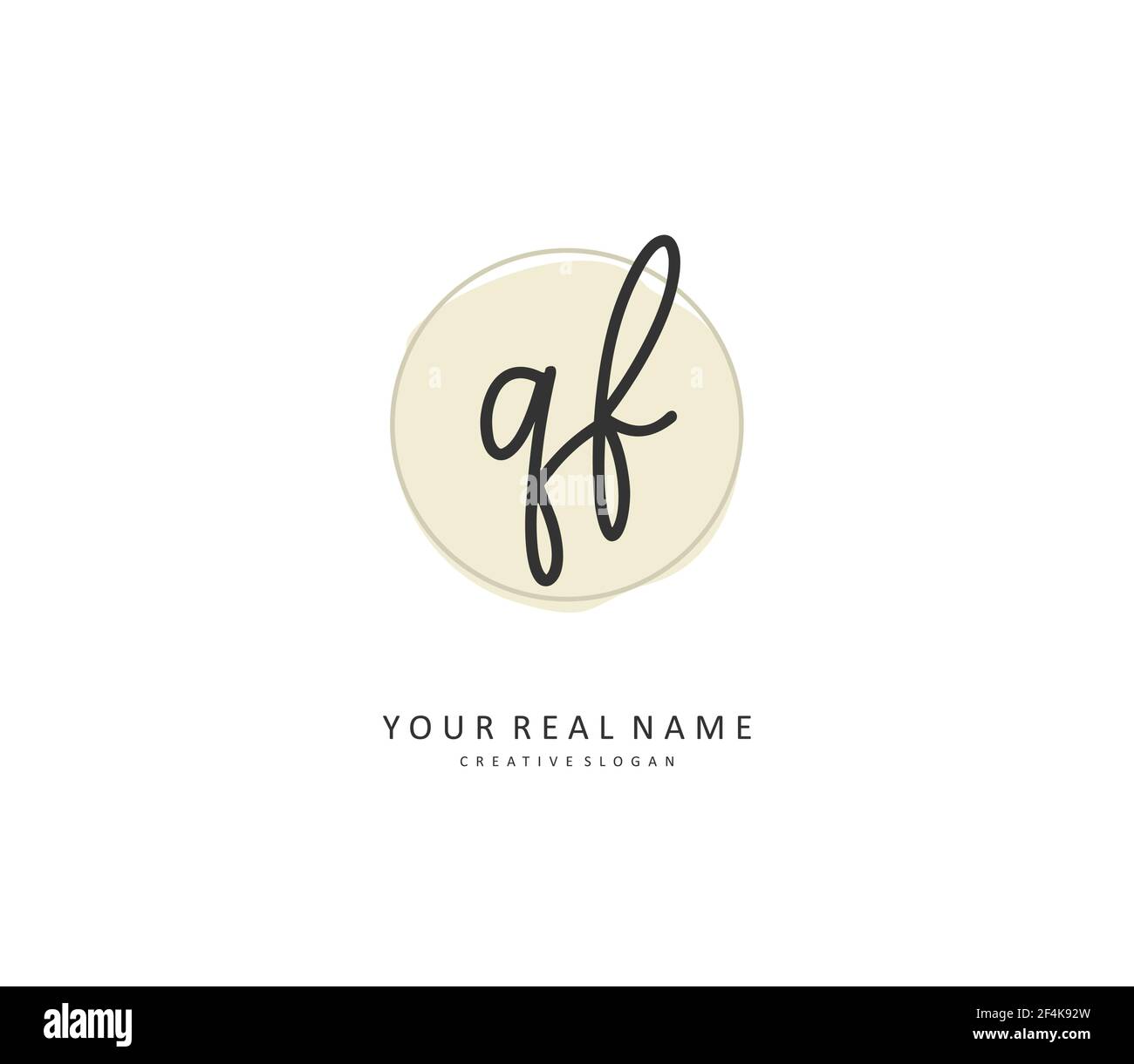 QF Initial letter handwriting and signature logo. A concept handwriting ...