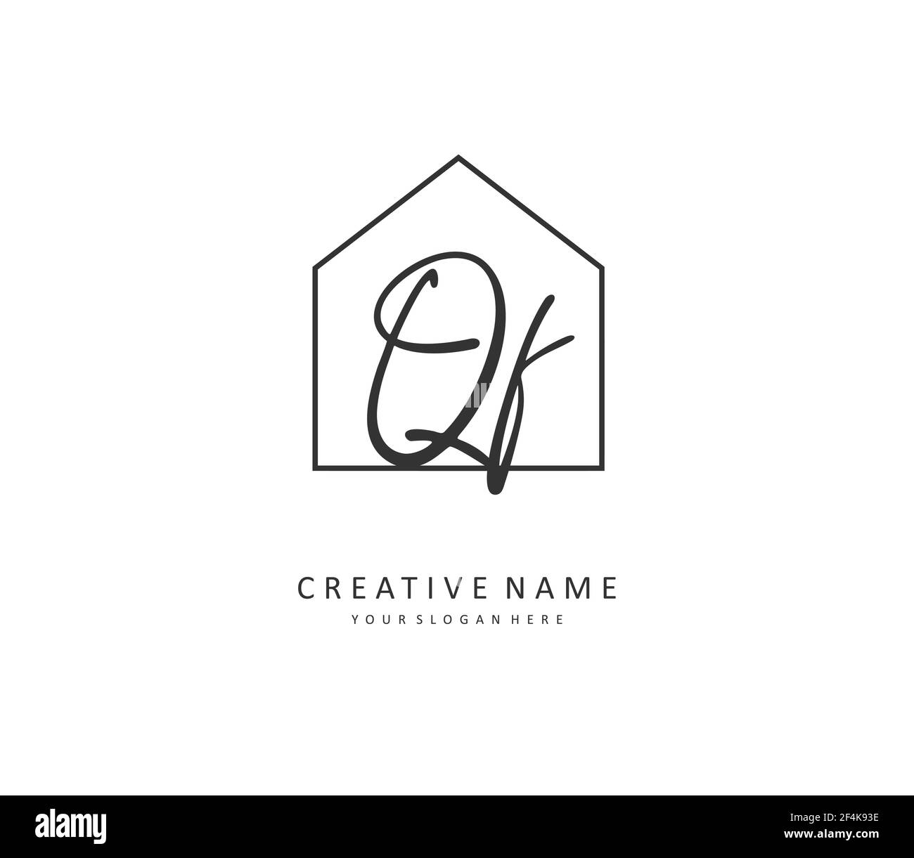 QF Initial letter handwriting and signature logo. A concept handwriting ...