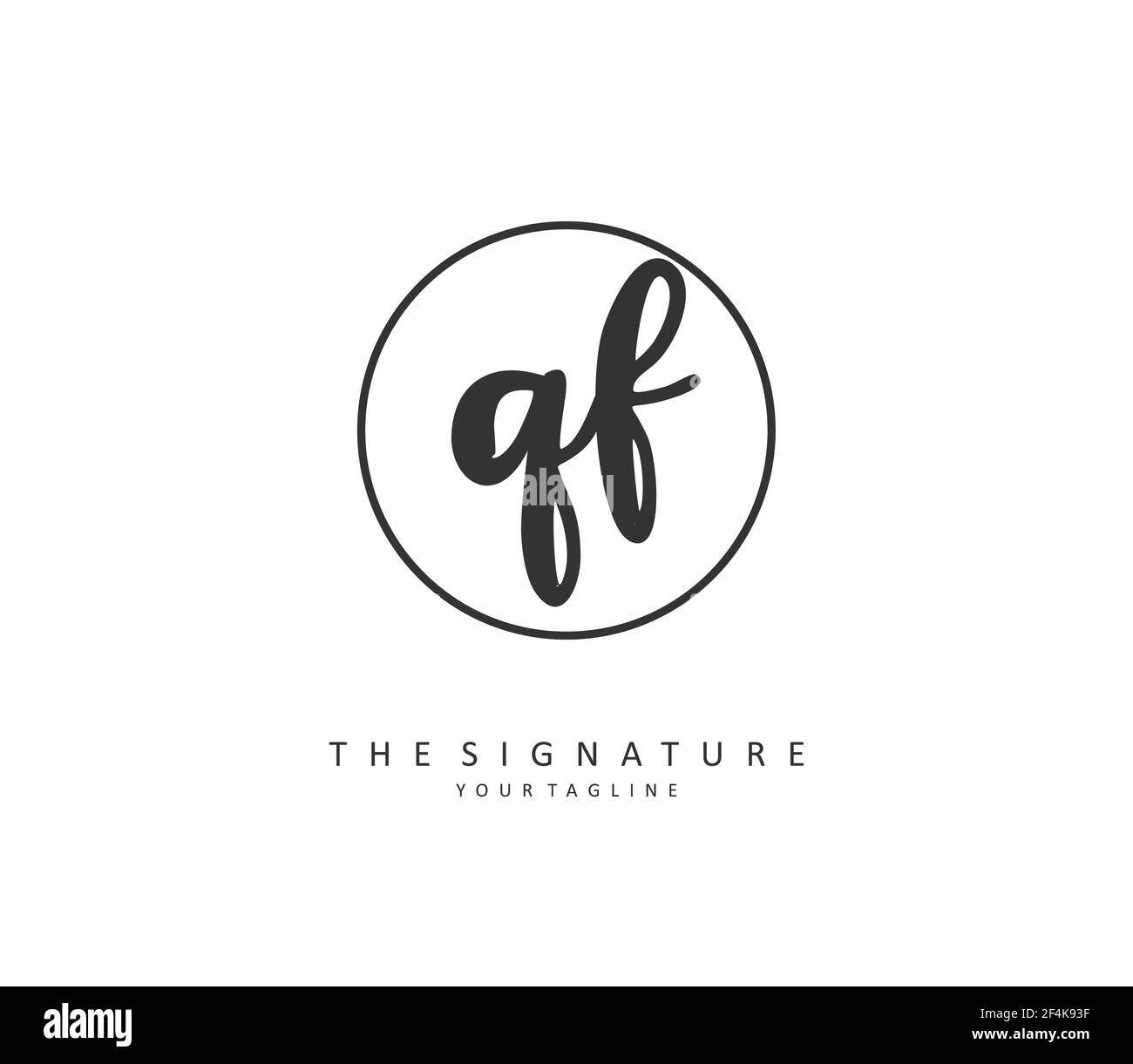 QF Initial letter handwriting and signature logo. A concept handwriting initial logo with template element. Stock Vector