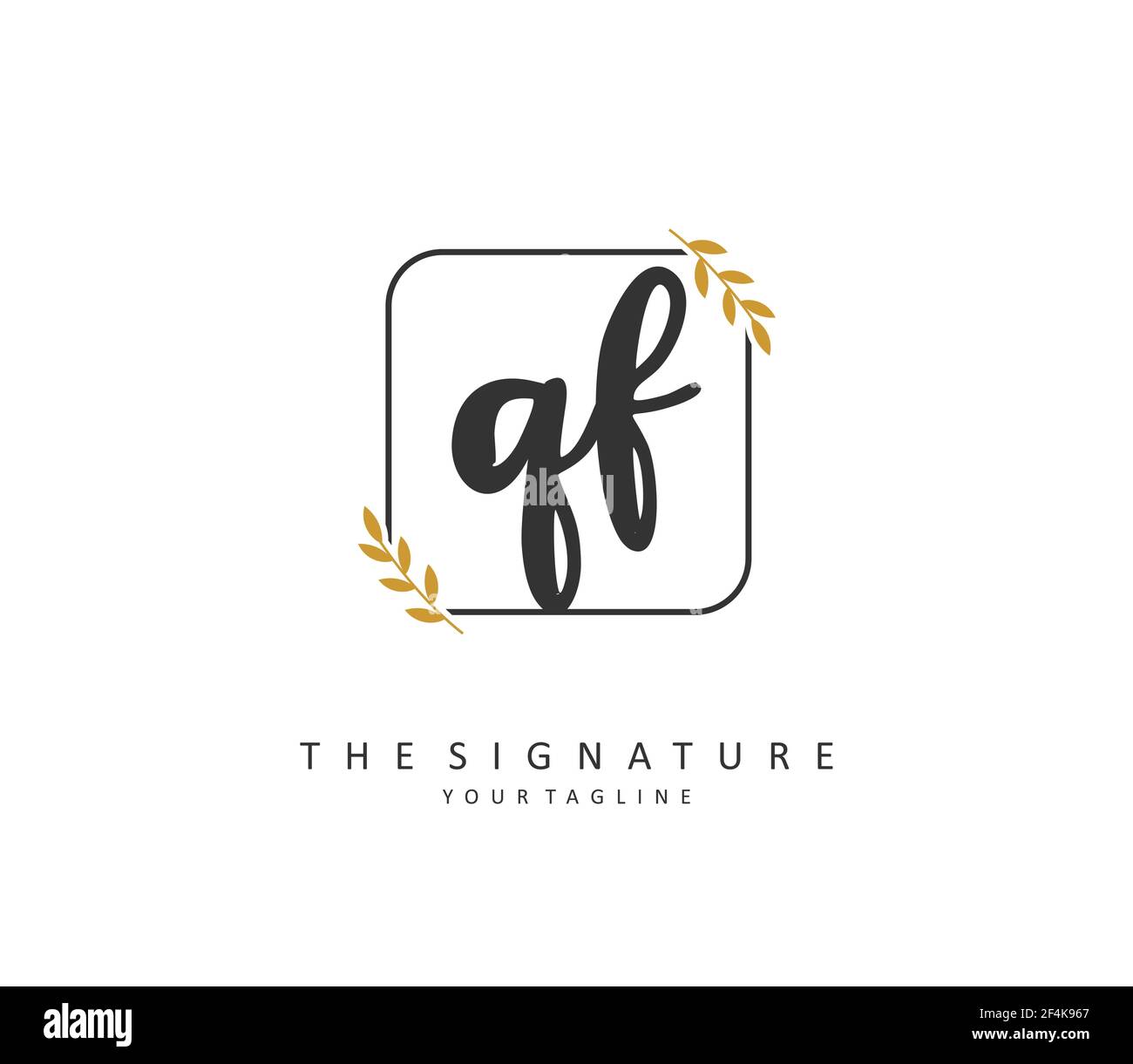 QF Initial letter handwriting and signature logo. A concept handwriting ...