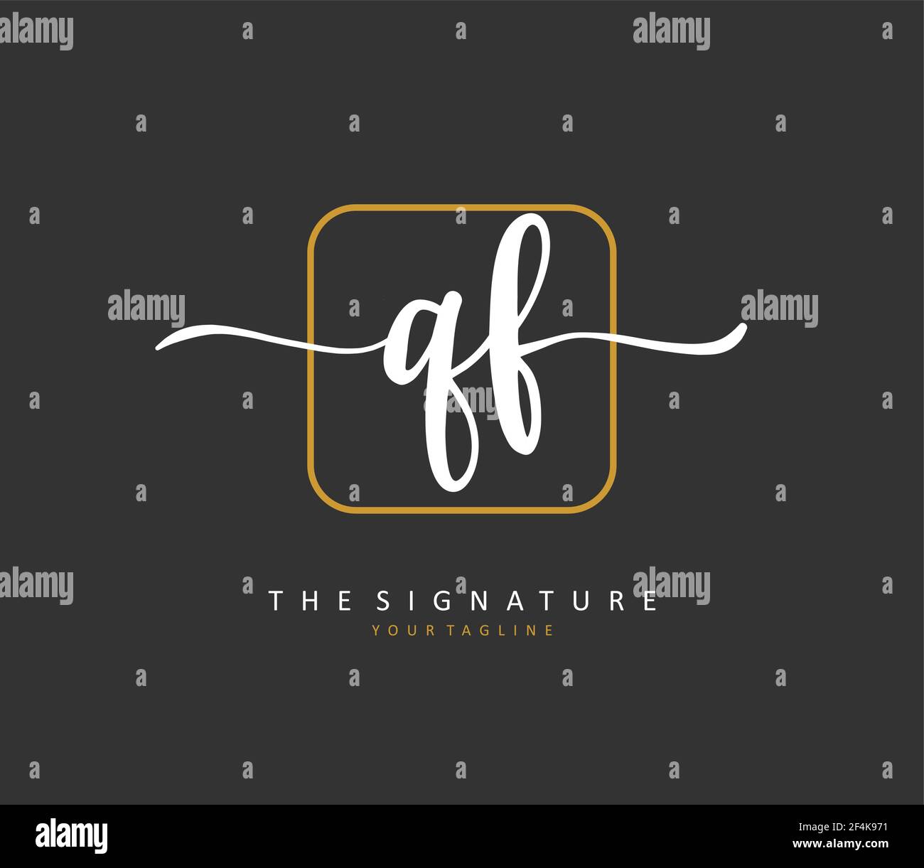 QF Initial letter handwriting and signature logo. A concept handwriting ...
