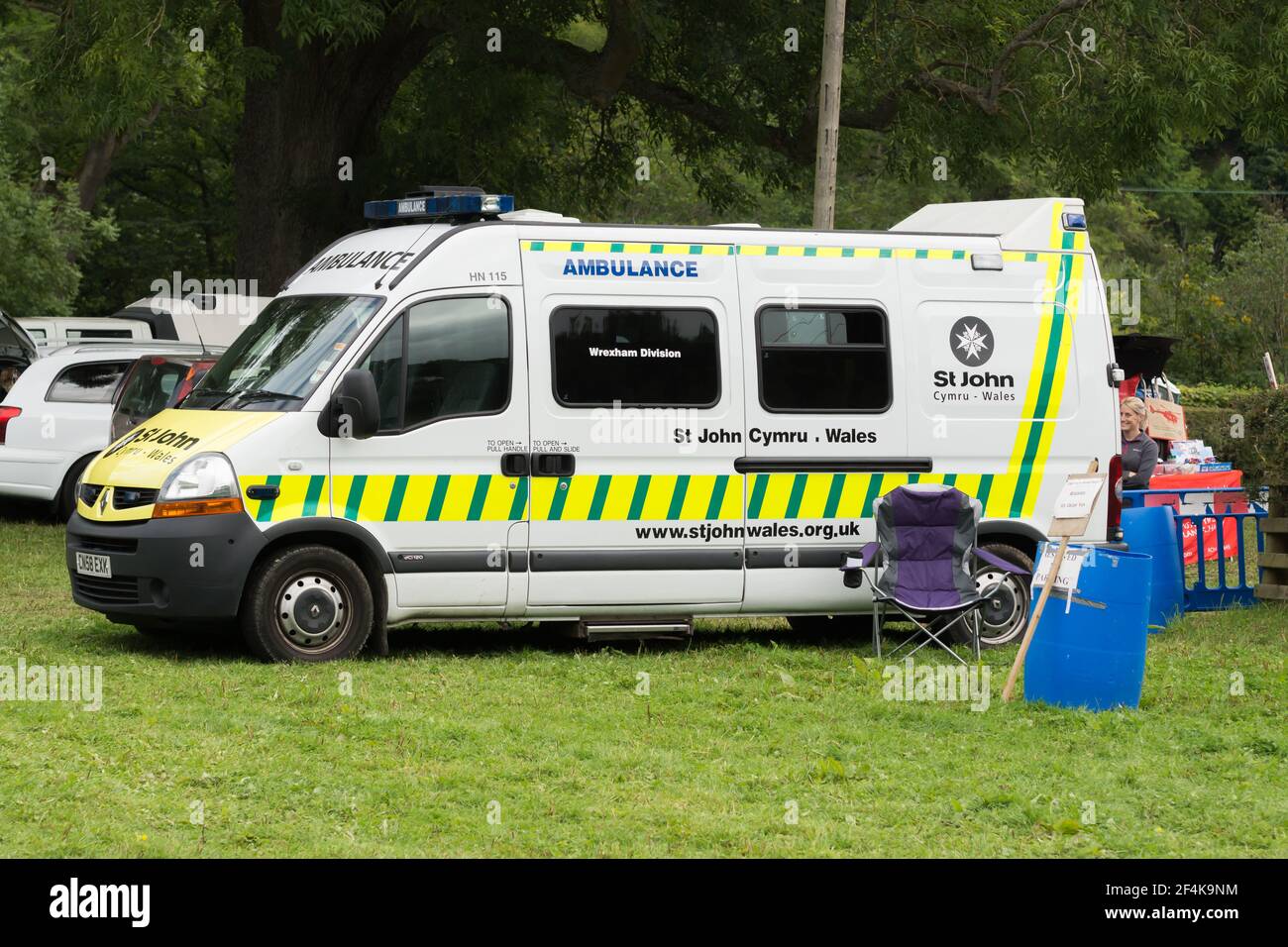 Saint John Ambulance vehicle a charity made up of volunteer medical staff that provides first aid and emergency medical support at events Stock Photo