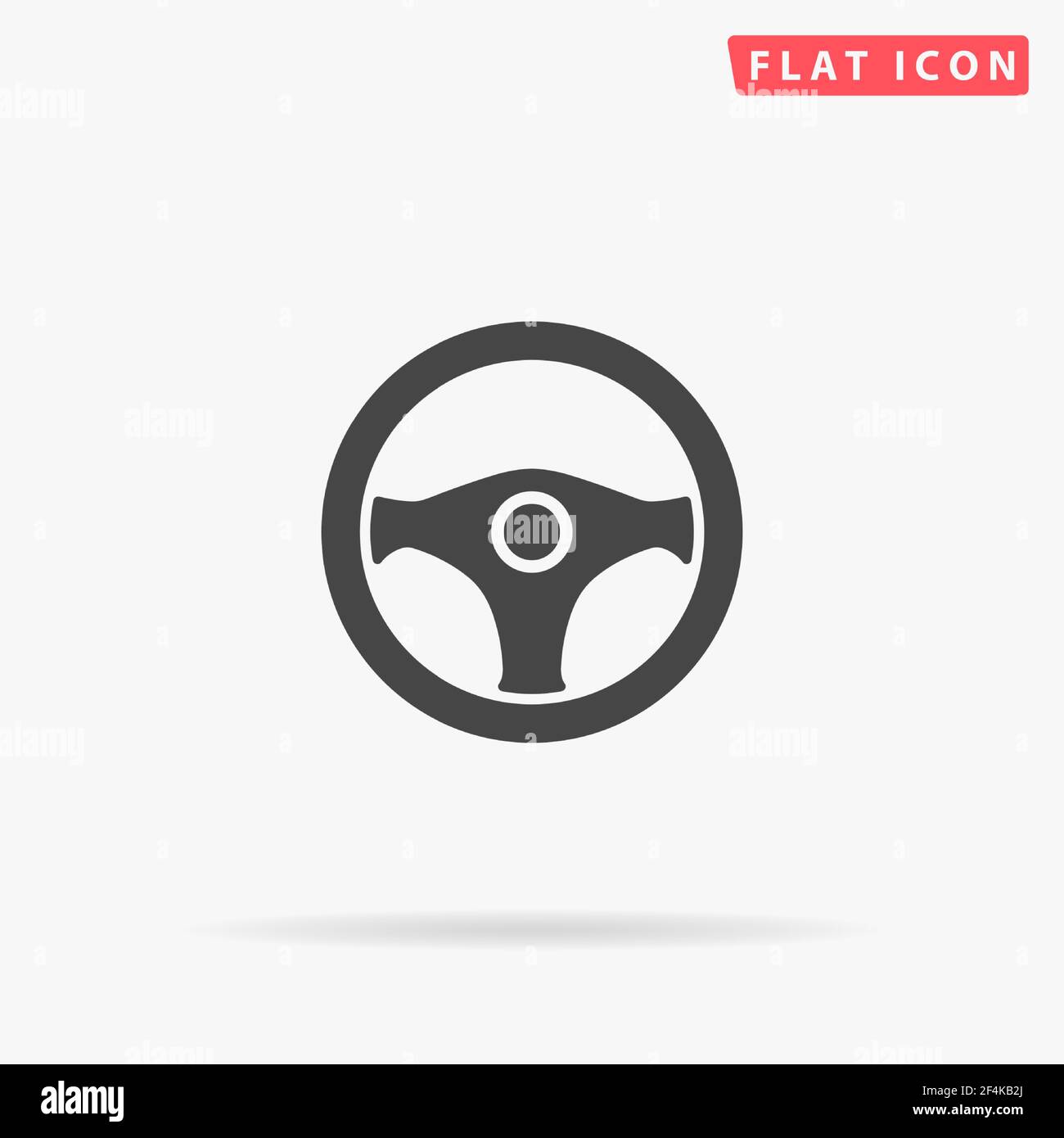 Steering Wheel flat vector icon. Hand drawn style design illustrations. Stock Vector