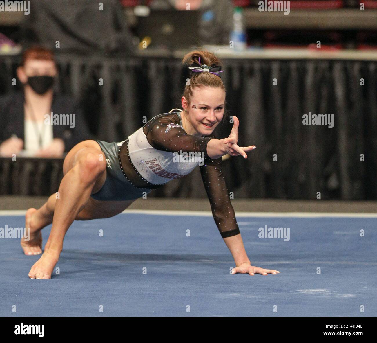 March 20, 2021 Minnesota's Lexy Ramler performs on the floor exercise