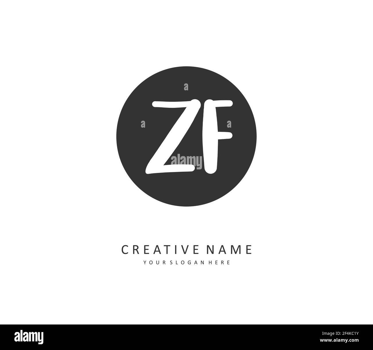 ZF Initial letter handwriting and signature logo. A concept handwriting ...
