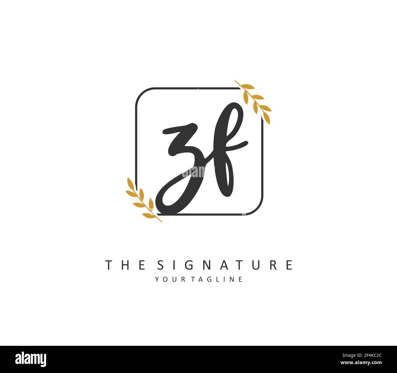 ZF Initial letter handwriting and signature logo. A concept handwriting ...