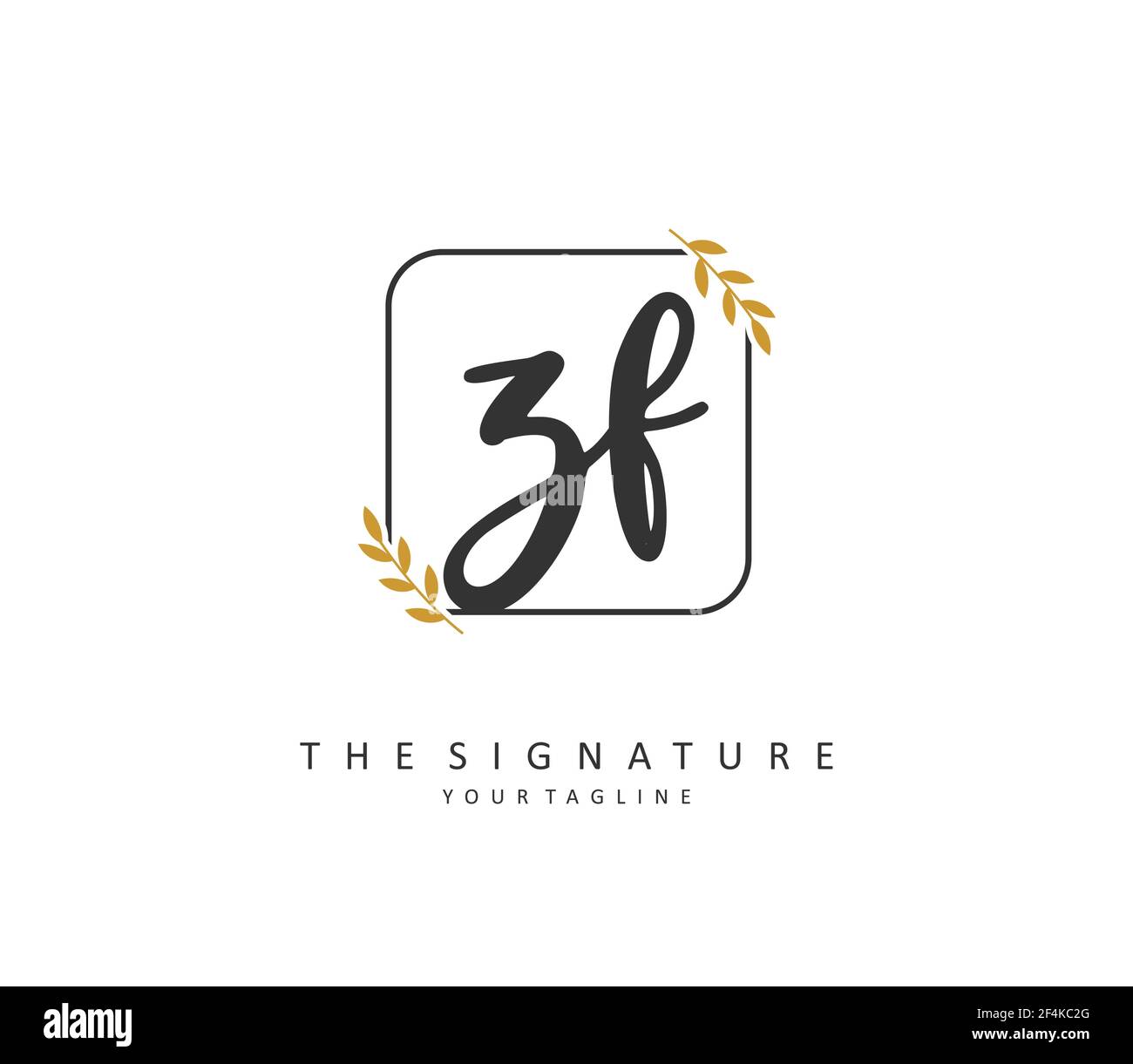 ZF Initial letter handwriting and signature logo. A concept handwriting ...