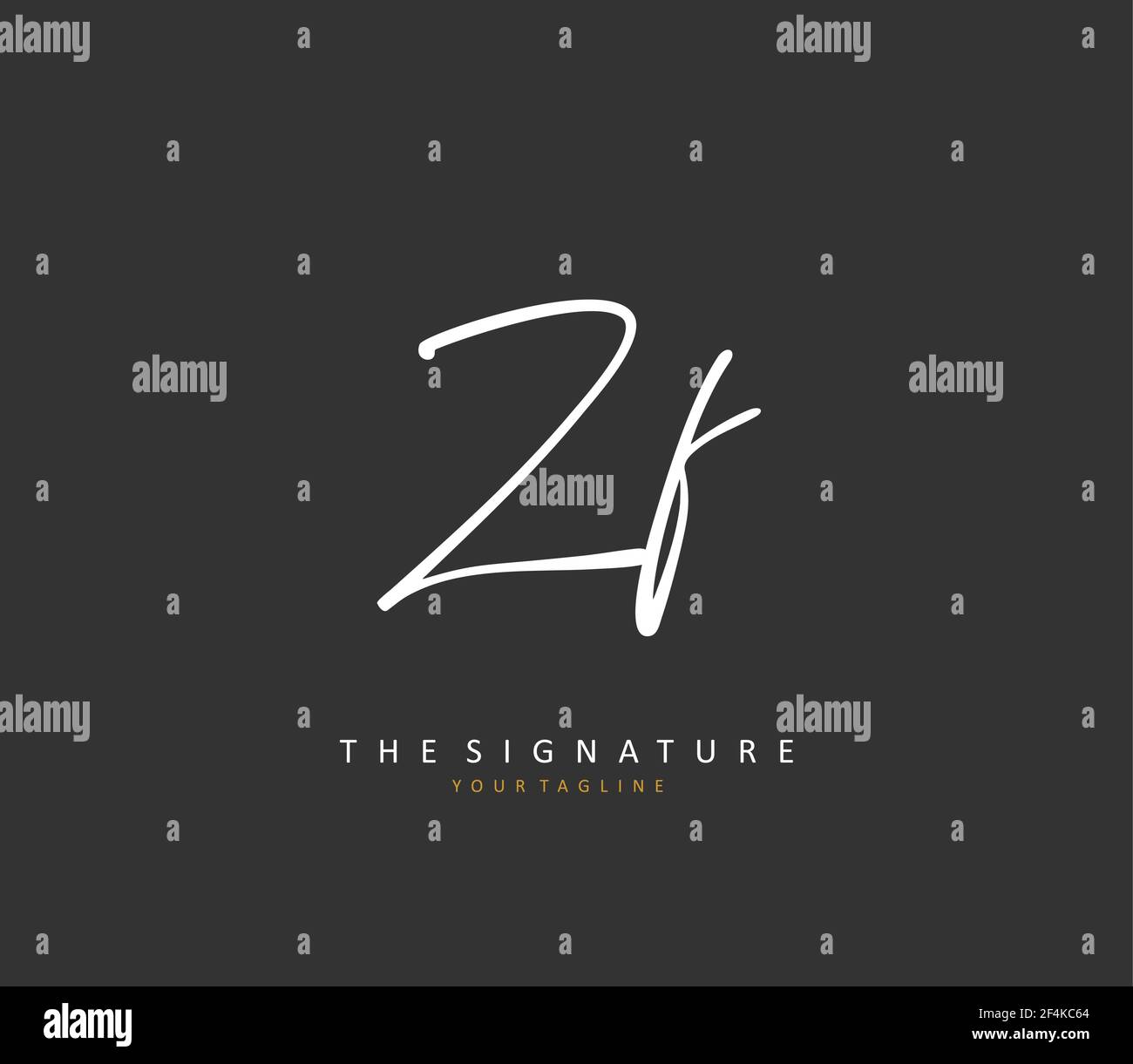 ZF Initial letter handwriting and signature logo. A concept handwriting ...