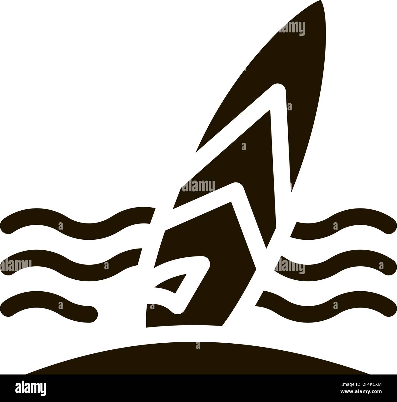 Surfing Board On Seaside Icon Vector Stock Vector Image & Art - Alamy