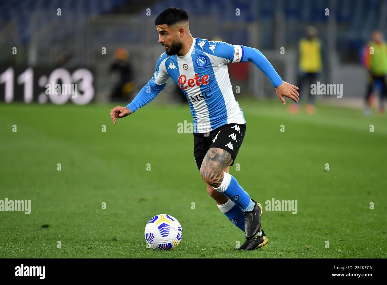 Rome, Italy. 21st Mar, 2021. Lorenzo Insigne of SSC Napoli in action during  the Serie A football match between AS Roma and SSC Napoli at Olimpico  stadium in Roma (Italy), March 21th,