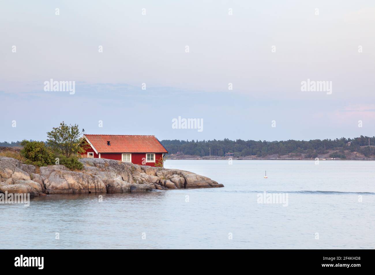 geography / travel, Sweden, Stockholm laen, Stockholm skårgården, house at sea on the isle Moeja in th, Additional-Rights-Clearance-Info-Not-Available Stock Photo