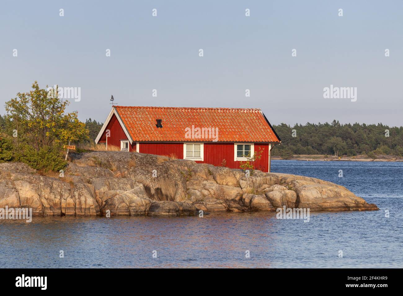 geography / travel, Sweden, Stockholm laen, Stockholm skårgården, house at sea on the isle Moeja in th, Additional-Rights-Clearance-Info-Not-Available Stock Photo