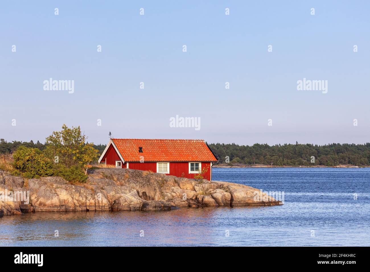 geography / travel, Sweden, Stockholm laen, Stockholm skårgården, house at sea on the isle Moeja in th, Additional-Rights-Clearance-Info-Not-Available Stock Photo