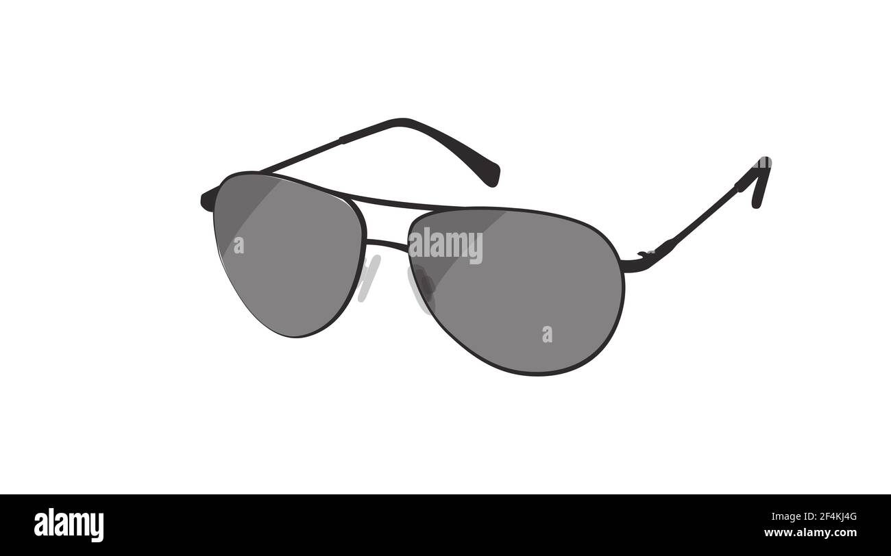 Black and White Aviator Glasses. Vector isolated Illustration of ...