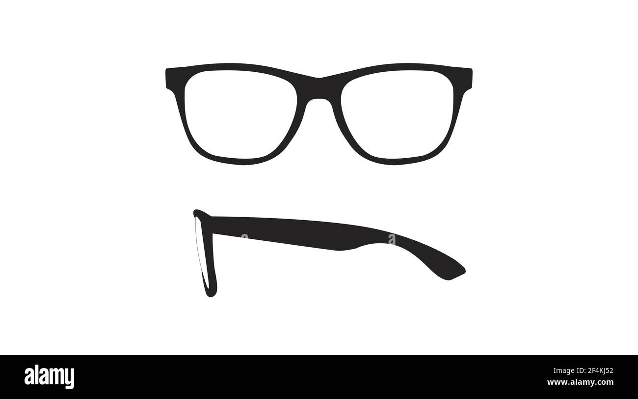 Vector isolated Illustration of a Glasses Frame. Black glasses Frame Front and Side View Stock Vector Image Art Alamy