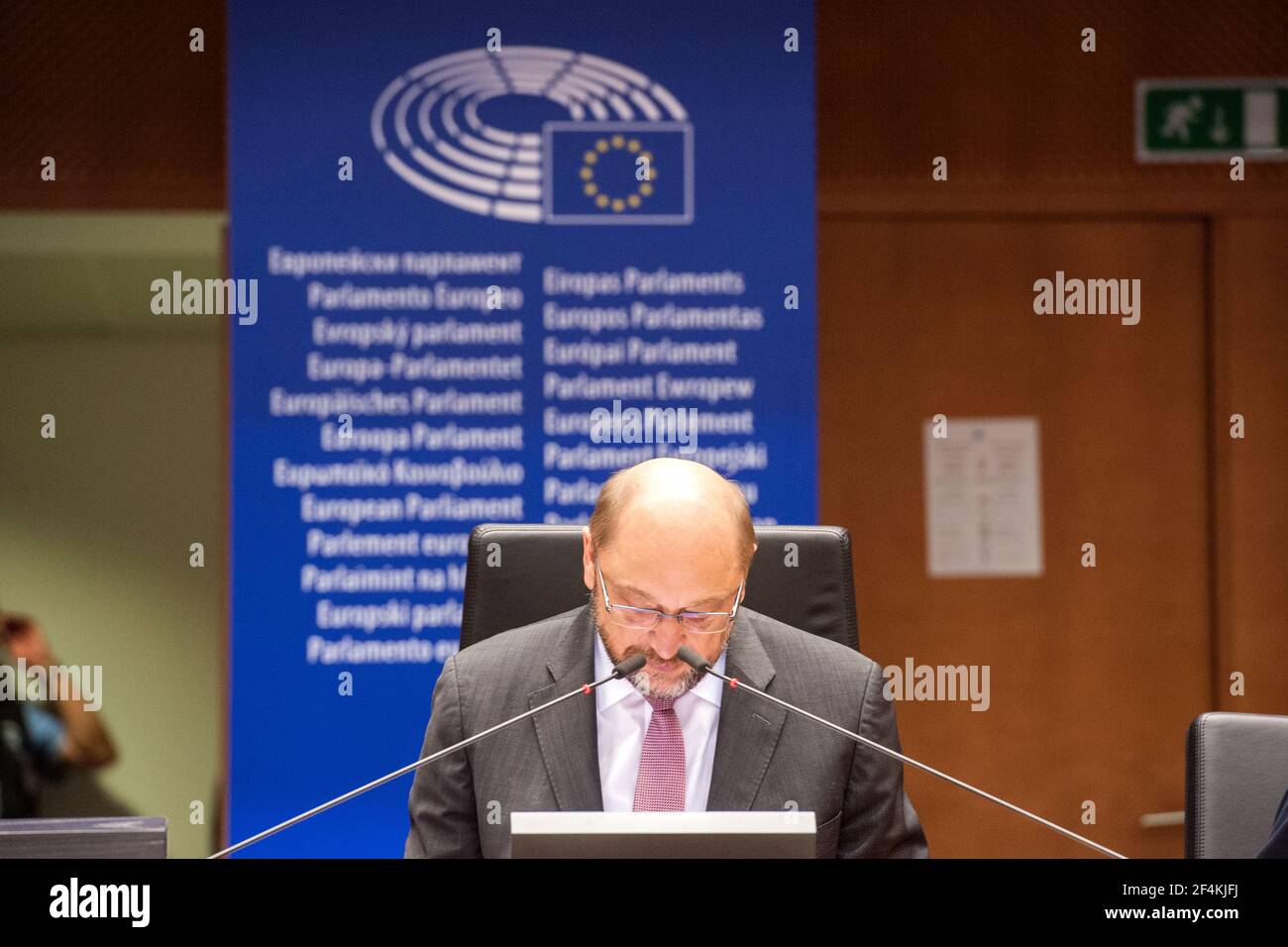 Brussels, Belgium. Chairman Mr. Martin Shultz presiding the European ...