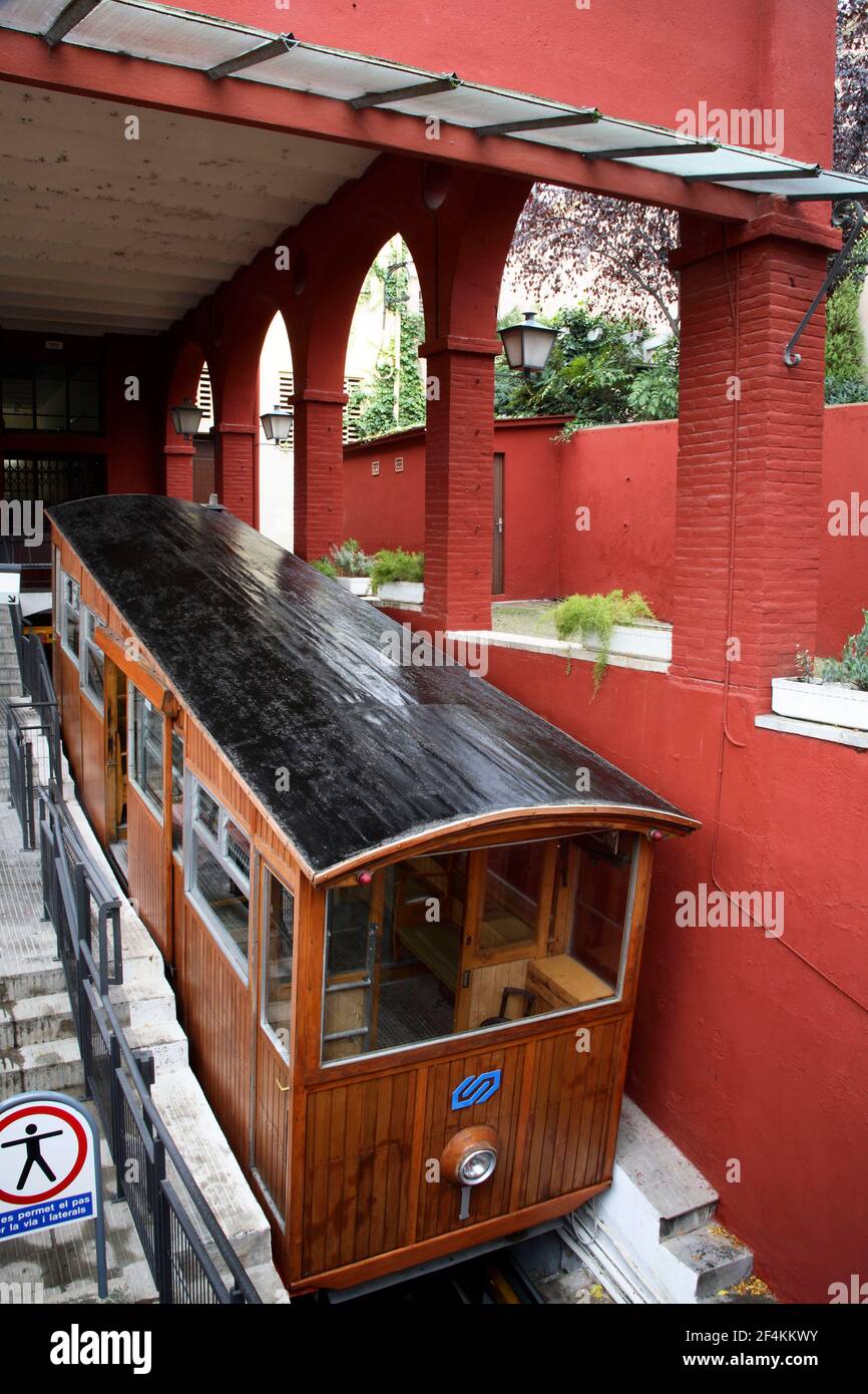 SPAIN - Alt Penedés (district) - Catalonia - Barcelona. Gelida; funicular Stock Photo