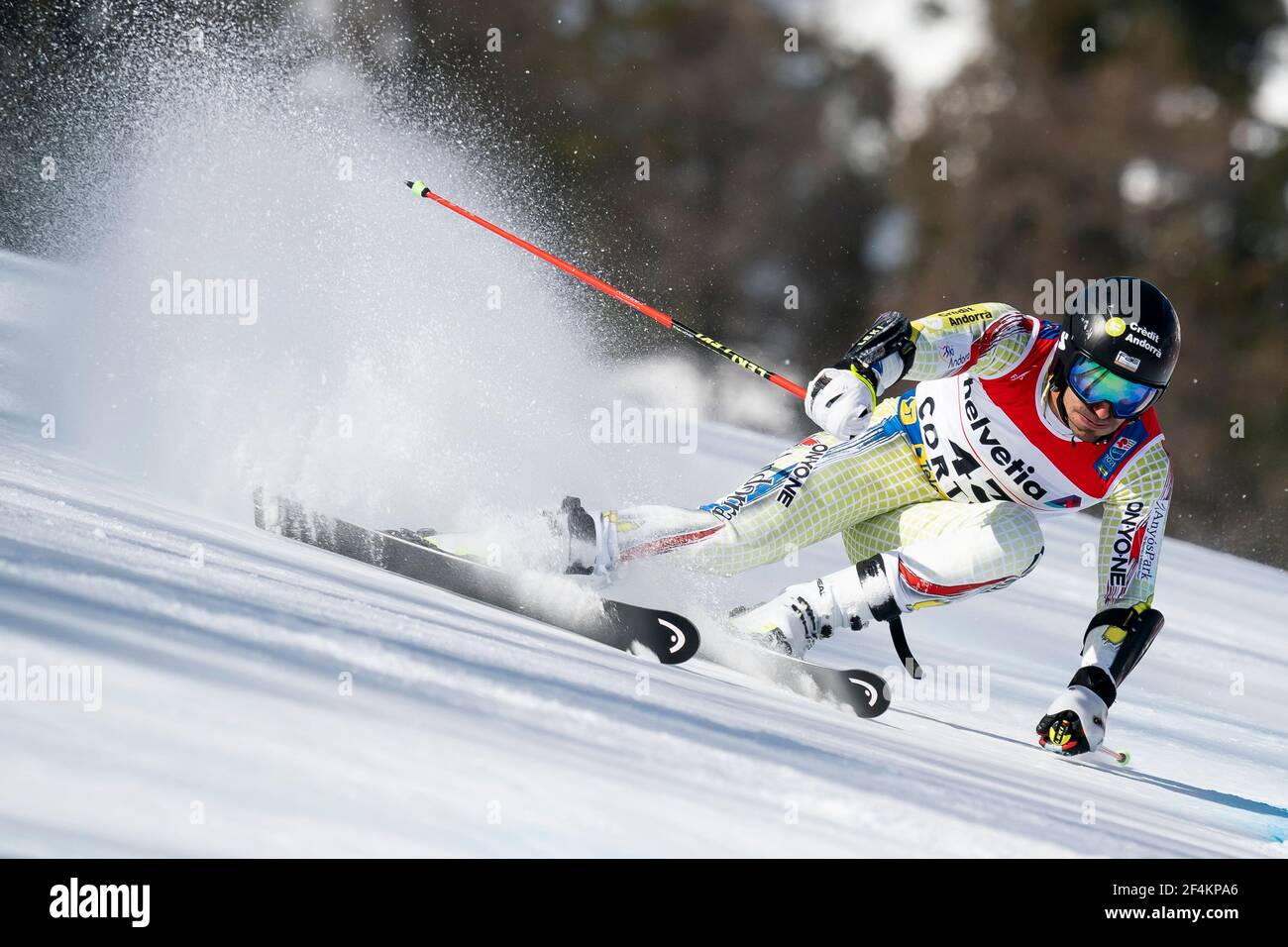 Cortina d'Ampezzo, Italy 19 February 2021: VERDU Joan (AND) competing in  the TELEPASS FIS ALPINE WORLD SKI CHAMPIONSHIPS 2021 Men's Giant Slalom o  Stock Photo - Alamy